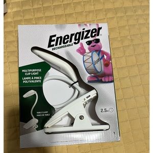 Rechargeable clip on light. Handy for travel and many applications. Brand new